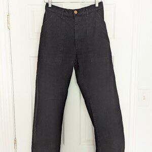 Big Bud Press Black Work Pants | High-Waisted Unisex Fit | Cotton Twill | Size S